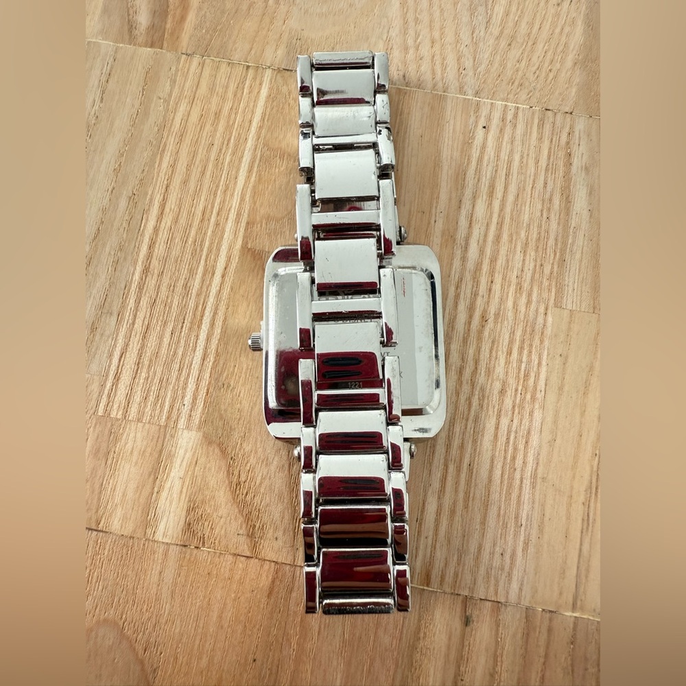 Disney rectangular Mickey Mouse silver tone watch… - image 6